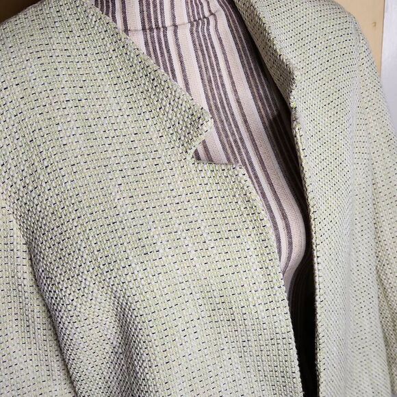 Vintage Nipon boutique light green textured open blazer womens size 12 - Picture 2 of 4